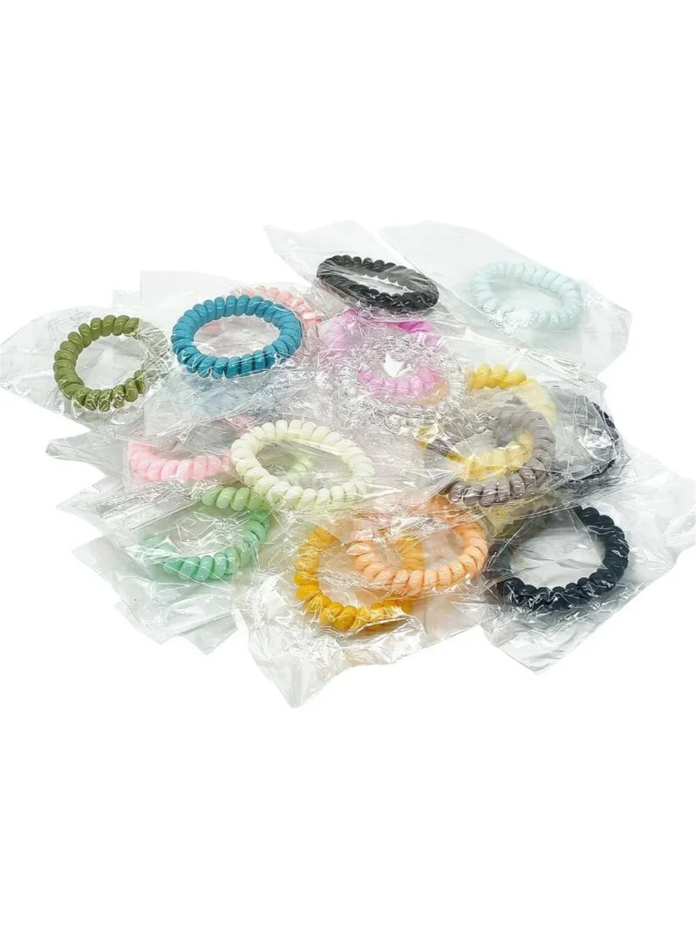 Colorful Spiral Hair Ties - 54 Pcs No Damage Coil Elastics for All Hair Types